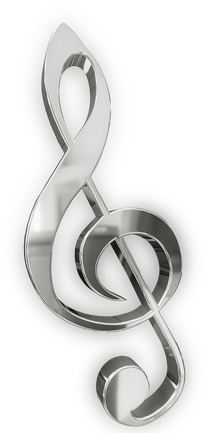 3D Surrealism Silver G Clef